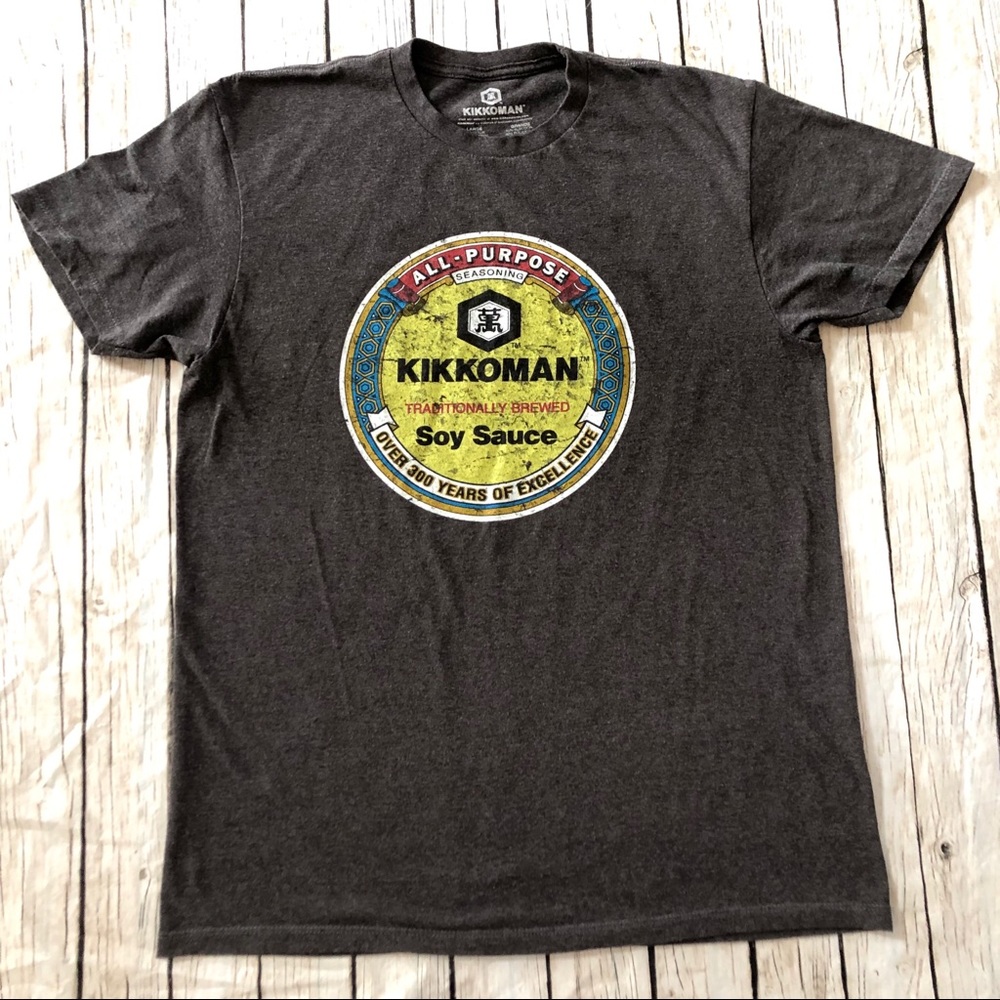 Dark Grey Kikkoman Soy Sauce Graphic Print Tee